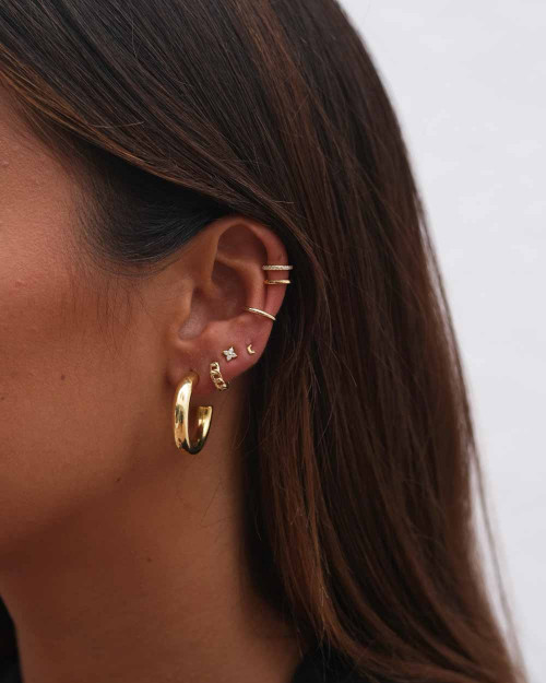 Mini Luna Earring - Mini Earrings - 925 Sterling Silver - 18K Gold Plating - CREU
