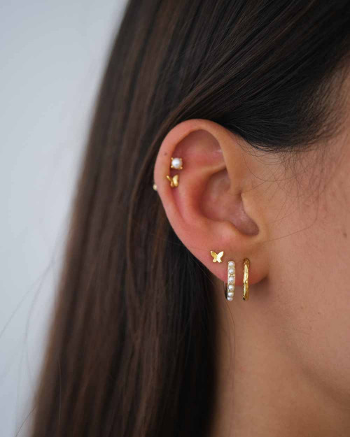 Mini Mariposa Earring - Mini Earrings - 925 Sterling Silver - 18K Gold Plating - CREU