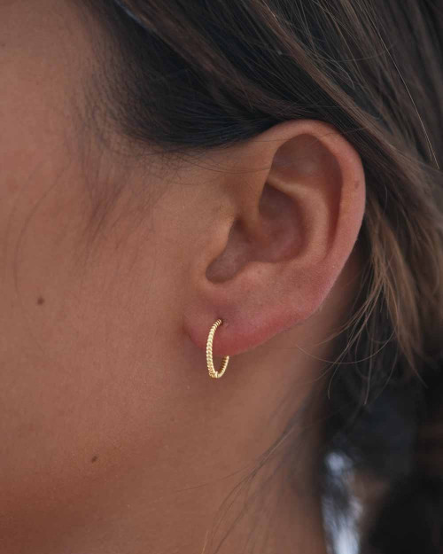 Basic Hoop Earrings - Hoop Earrings - 925 Sterling Silver - 18K Gold Plating - CREU