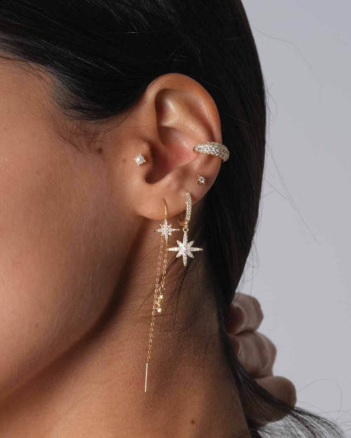 Luzia Ear Cuff Earring - Ear Cuff Earrings - 925 Sterling Silver - 18K Gold Plating - CREU