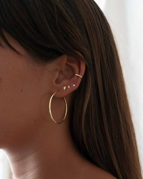 Pendiente Big Ear Cuff Basic - Piercing falso de Plata de Ley 925 o bañados en oro - CREU