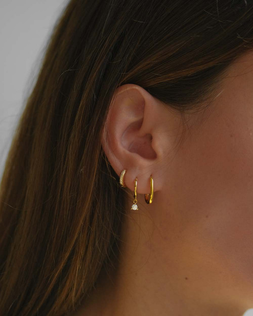 Oval Earrings - Earrings - 925 Sterling Silver - 18K Gold Plating - CREU