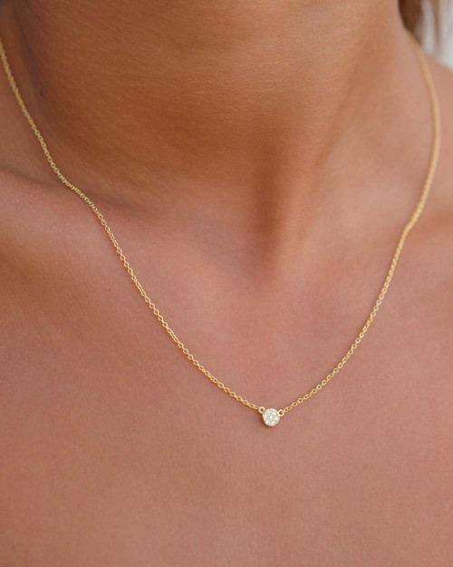 Glow Necklace - Zirconia Necklaces - 925 Sterling Silver - 18K Gold Plating - CREU
