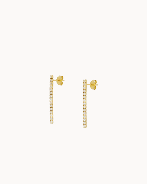 Dunya Brillo Earrings - Zirconia Earrings - 925 Sterling Silver - 18K Gold Plating - CREU