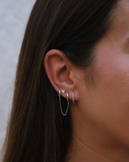 Mini Mariposa Earring - Mini Earrings - 925 Sterling Silver - 18K Gold Plating - CREU