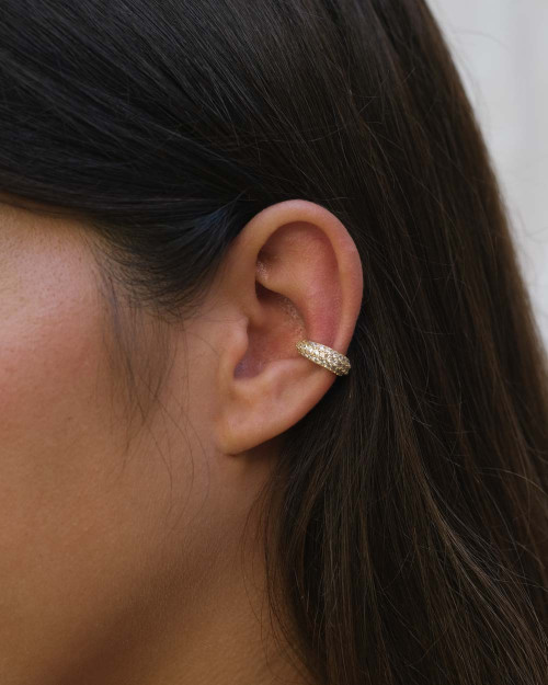 Pendiente Luzia Ear Cuff - Piercing falso de Plata de Ley 925 o bañados en oro - CREU