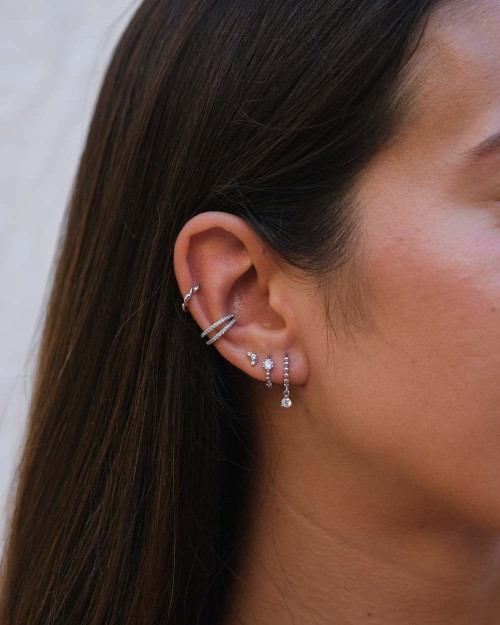 Doble Shine Ear Cuff Earring - Ear Cuff Earrings - 925 Sterling Silver - 18K Gold Plating