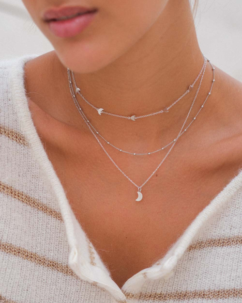 Little Moon Necklace - Pendants - 925 Sterling Silver - 18K Gold Plating - CREU