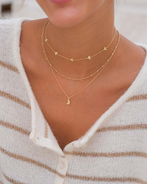 Little Moon Necklace - Pendants - 925 Sterling Silver - 18K Gold Plating - CREU