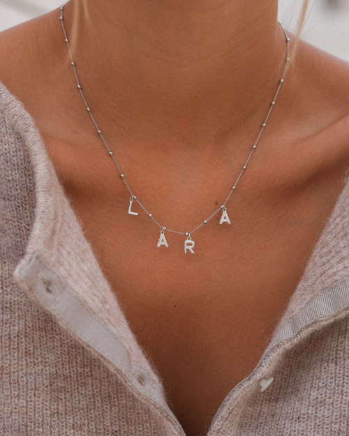 Gala Letters Necklace - Initial Necklaces - 925 Sterling Silver - 18K Gold Plating - CREU