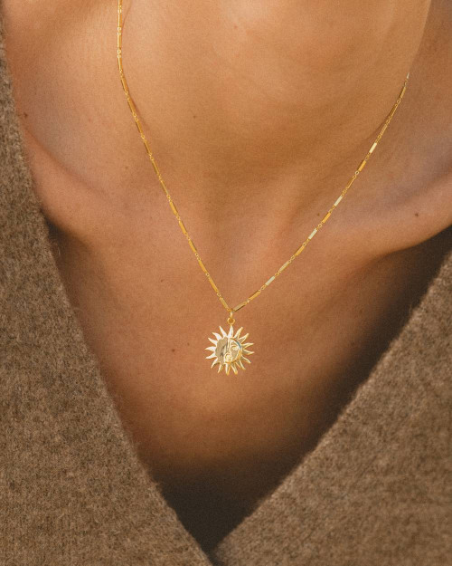 Sun Side Necklace - Pendants - 925 Sterling Silver - 18K Gold Plating - CREU