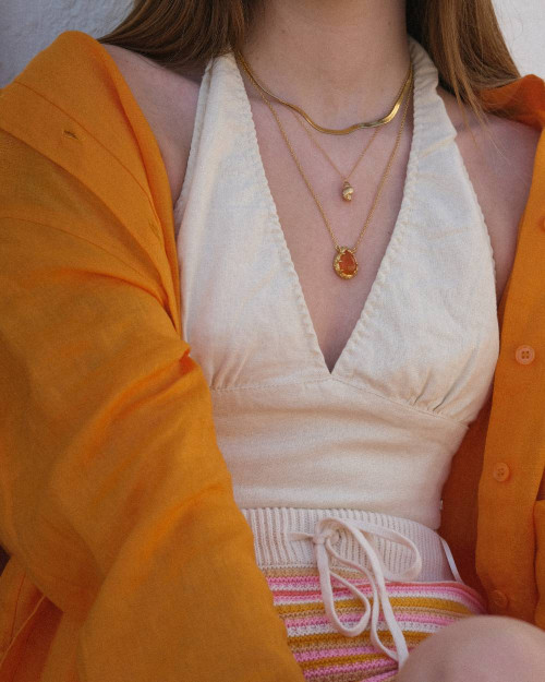 Collar Cornalina Groovy - Collares Piedras de Plata de Ley 925 o bañados en oro - CREU