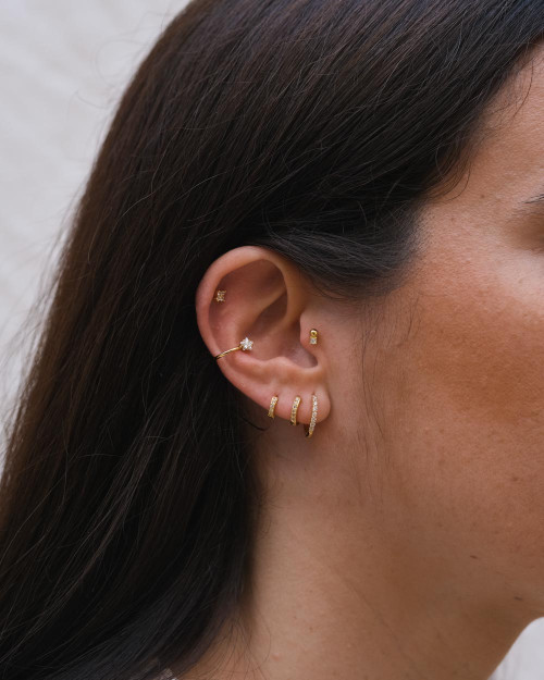 Pendiente Stella Ear Cuff - Piercing falso de Plata de Ley 925 o bañados en oro - CREU
