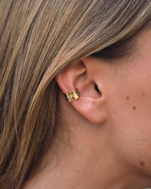 Wider Ear Cuff Earring - Ear Cuff Earrings - 925 Sterling Silver - 18K Gold Plating - CREU