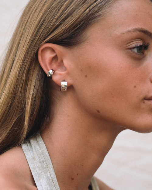 Wider Ear Cuff Earring - Ear Cuff Earrings - 925 Sterling Silver - 18K Gold Plating - CREU