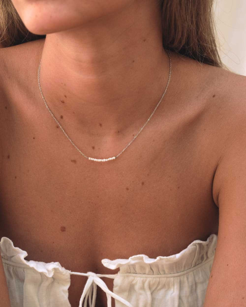 Perla Chloe Necklace - Pearl Necklaces - 925 Sterling Silver - 18K Gold Plating - CREU