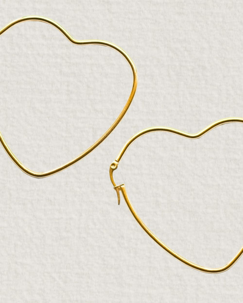 A Big Love Earrings - Hoop Earrings - 925 Sterling Silver - 18K Gold Plating - CREU