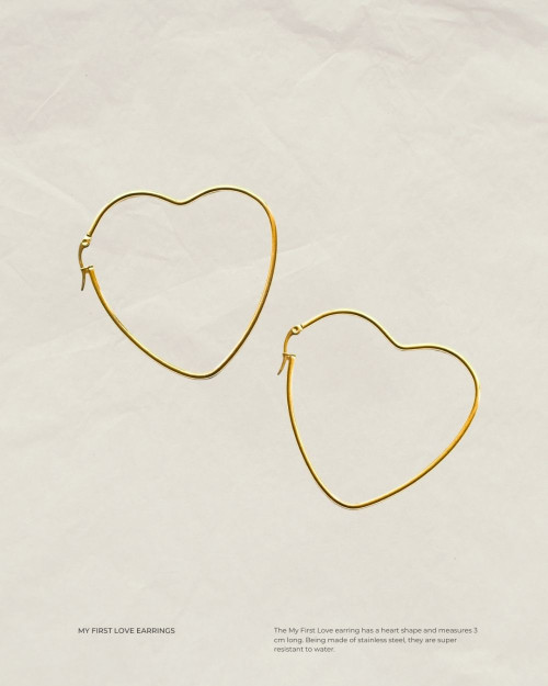 My First Love Earrings - Hoop Earrings - 925 Sterling Silver - 18K Gold Plating - CREU
