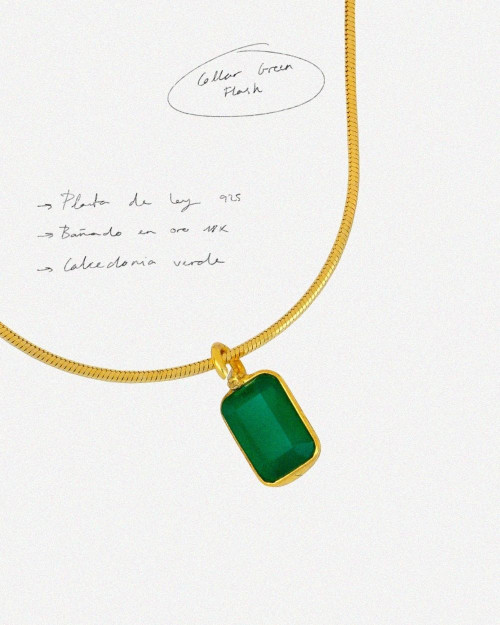 Green Flash Necklace - Pendants - 925 Sterling Silver - 18K Gold Plating - CREU