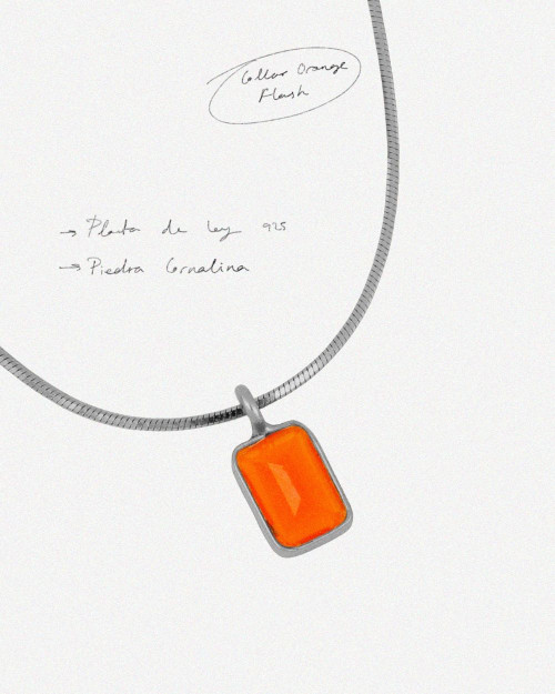 Orange Flash Necklace - Pendants - 925 Sterling Silver - 18K Gold Plating - CREU