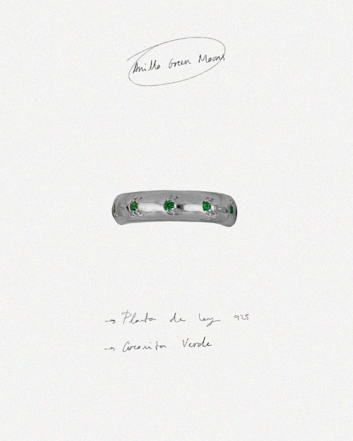 Green Moons Ring - Rings - 925 Sterling Silver - 18K Gold Plating - CREU