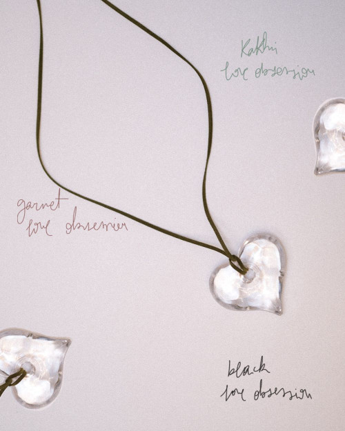 Love Obsession Silver Black Necklace - Pendants - 925 Sterling Silver - 18K Gold Plating - CREU