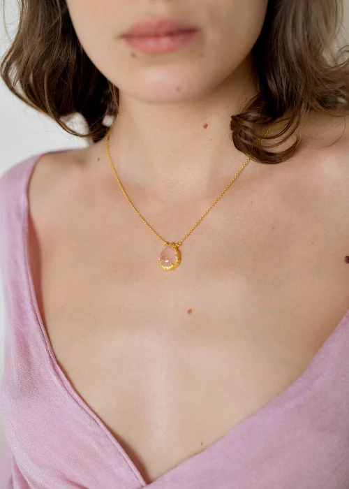 Collar Cuarzo Rosa Groovy